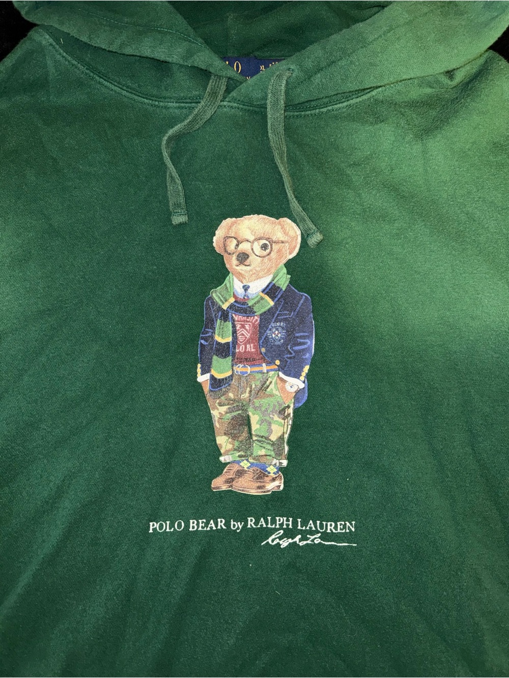 Polo by Ralph Lauren Forest Green Polo Bear Crewneck Hoodie - Picture 2 of 2